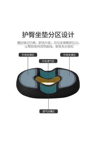Geeroyoo Ofis Oturma Koltuk Yastığı: Hava Geçirgen Hafıza Pamuklu, 3d Ağ Desenli, 41x33x7 Cm, Siyah - Konfor Ve Sağlık İçin