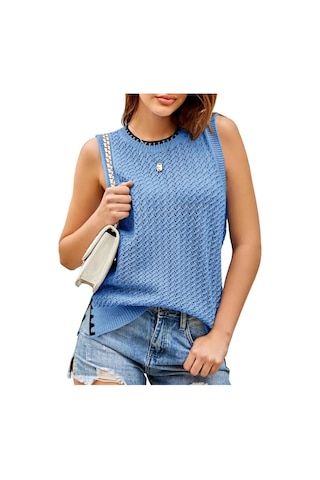 Youknitwear You Widney Bisiklet Yaka Triko T-shirt Mavi