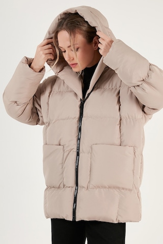 Lela Oversize Fit Kapüşonlu Şişme Bayan Mont 640Y047 Taş