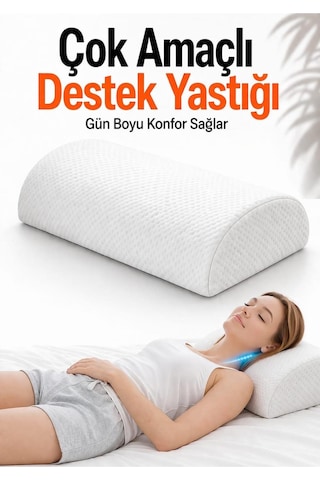 Visco Ortopedik Silindir Yastık - Çok Amaçlı Boyun, Bel Ve Diz Altı Bacak Arası Destek Yastığı