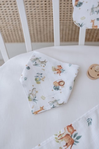Lilabio %100 Organik Pamuk Çift Katlı Safari Desenli Müslin Örtü Seti 100x100 Muslin-önlük-omuz Bezi Renkli Çok Renkli
