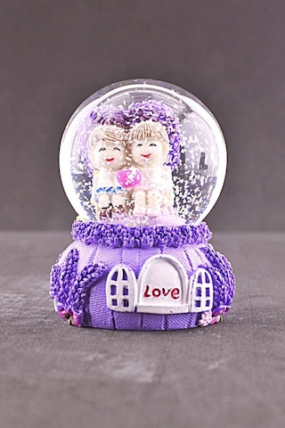 Dekoratif Sevgiliye Hediye Aşkımsın Temalı Mini Boy Lila Kar Küresi 6,5 Cm Boy