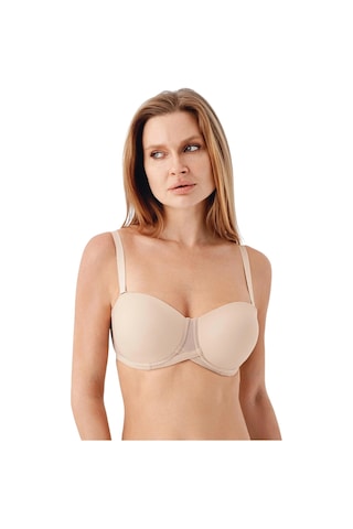 New Bra Newbra Lingerie 347057 Kadın Dolgusuz Straplez Basic Desteksiz C Cup Sutyen Ten
