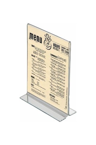 T Tipi Broşürlük Dikey Akrilik Şeffaf 5li Paket Akrilik Şeffaf, A4x210x297mm