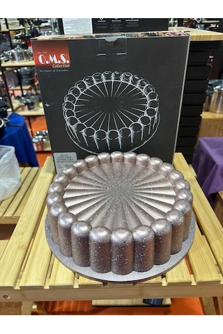Oms Collection - Biogranit Döküm 26 Cm Chese Cake Tart Kek Kalıbı 3296 - Rose Pink Pembe - Altın