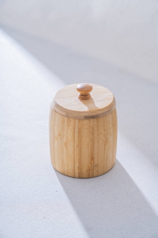 Acar Bambu Kapaklı Kavanoz - 13 Cm Bambu