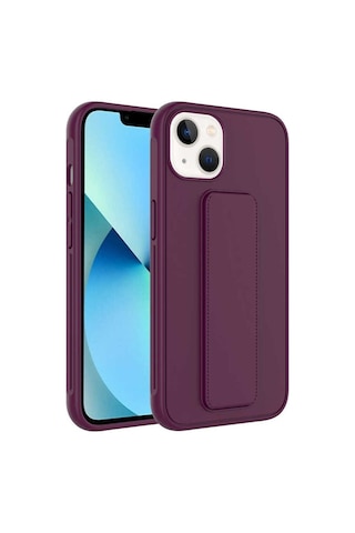 Apple Uyumlu iPhone 13 Kılıf Zore Qstand Kapak Mürdüm