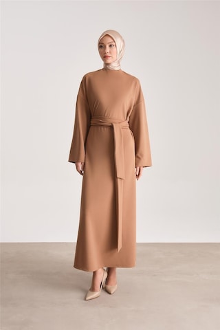 Armine Örme Beli Çift Bağlamalı Elbise Ort9727 Camel-camel Camel
