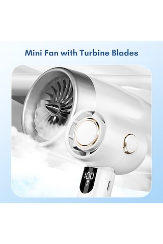 Didadodo Taşınabilir Şarjlı Mini Fan - 5 Hızlı, Sessiz, Yeni Led Ekranlı, Ev/ofis/seyahat İçin Siyah Siyah