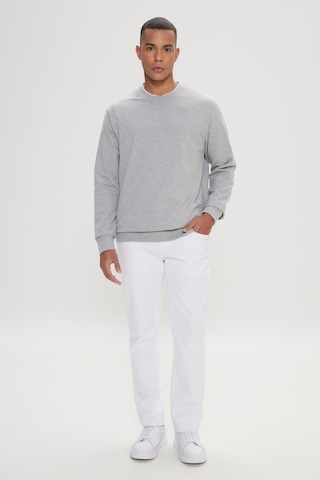 AC&Co / Altınyıldız Classics Standart Fit Normal Kesim Pamuk Bisiklet Yaka Erkek Sweatshirt Gri Melanj