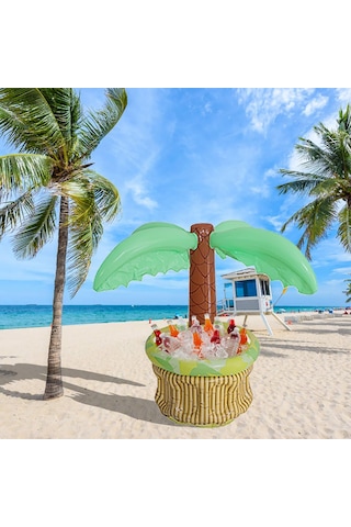 Mufunye Hafif Pvc Ağac Şekilli Sıcakken Serinletici, Deniz/pool Partileri İçin İçecekler Ve Buz Saklama Kabı, Havalandırılabilir Taşınabilir