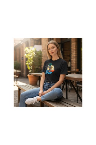 Urbantrendstore Unisex Tatil Sörf Oversize Fit Rahat Geniş Salaş T-shirt Günlük Tişört Siyah