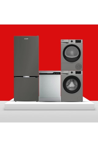 Arçelik Buzdolabı 270475MG - Bulaşık 6444OKI - Çamaşır 9120DMXS - Kurutma 900KMXS 4'lü Set