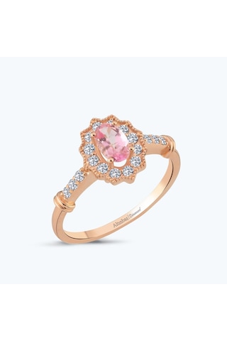 Altınbaş Pırlanta Pembe Safir Oval Yüzük Pnf001pps-14k