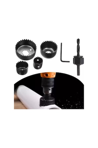 Zhltools 6 Parça Demir Ahşap Alçıpan Delme Buat Açma Seti
