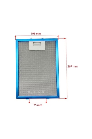 Ukinox Uyumlu 19.5 X 26.7 Cm Aspiratör Davlumbaz Metal Yağ Filtre - 548016278