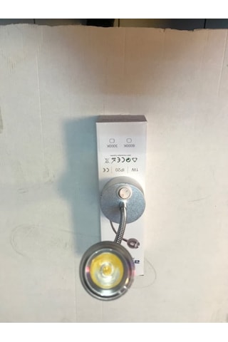 1W Okuma Apliği Sipralli Beyaz G.Işığı Gümüş