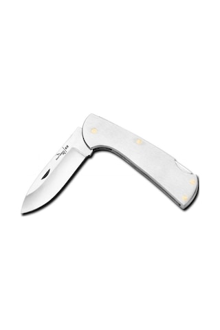 Bora 207 Pb Kilitli Mini Çakı Yuvarlak Ağızlı Çelik Saplı Gümüş