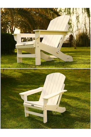 Mandu Adirondack Ahşap Bahçe Sandalyesi Beyaz (551457121) Beyaz