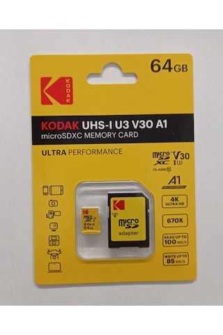 Kodak 64Gb Microsd Hafıza Kartı Ultra Class 10 Uhs-1 U3