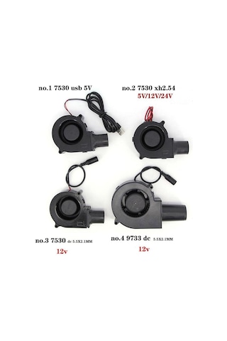 7530 9733 5v Veya 12v Dc Usb Xh2.54 Üfleyici Fan Güç Ayarlı Barbekü Pişirme Fanı Turbo Hava Üfleyici Piknik Izgarası Odun Sobası No.4 12v Dc