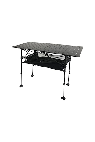 Funky Chairs Caravan Class Katlanabilir Teleskopik Ayaklı Alüminyum Kamp Masası 95x55x68-96cm -siyah Siyah