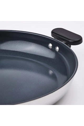 Ikea Mıddagsmat Tava 32 Cm Krom - Siyah 1 Parça Gümüş - Siyah