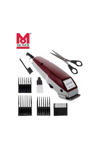Moser Type-1400 Kırmızı Kutu Setli 4 Tarak + Makas Saç Kesme Makinesi 3877