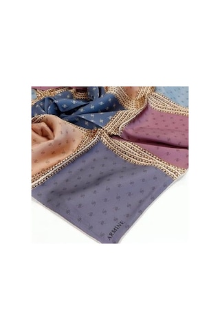 Armine İpek Eşarp Nostalji - 8113-03 Twill Mavi Pembe