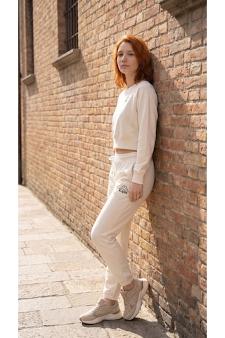 Kappa Logo Cindyna Kadın Ekru Regular Sweatshirt