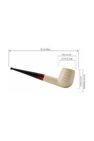 El Oyması Lületaşı Pipo 9mm Filtre Uyumlu Nokta Desenli Blok Meerschaum Klasik Model