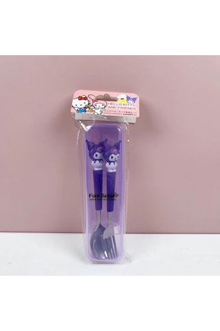 Dianziye 三丽鸥 Kartoon Çocuk Çatal Kaşık Seti, Çelik Malzeme, Öğrenci Taşınabilir Servis Takımı Hl-015 Diğer