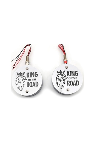Ahmet Otomotiv 2 Adet King Of The Road Ayna Altı Küpe 12v-24v Kırmızı-beyaz