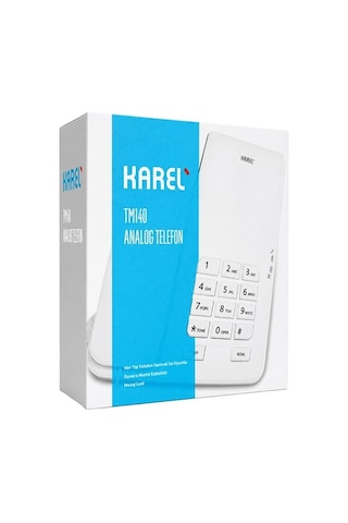 Karel Tm-140 Analog Sabit Kablolu Ekransız Beyaz Masaüstü Telefon Analog Telefon
