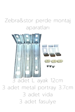 Zebra&stor Perde Duvar Montaj Aparatları 3.7cm Antrasi - Gri