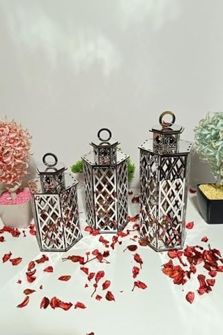 Gümüş Dekoratif Mumluk Çok Renkli