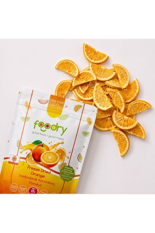Foodry Dondurularak Kurutulmuş Portakal Freeze Dry Orange Katkısız Çıtır Meyve Atıştırmalığı 17 G