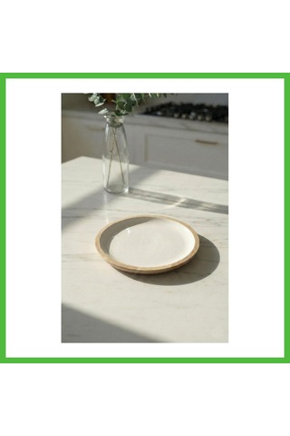 Vaveni Mango Agacı Pasta Tabağı & Sunum Tabağı 20 Cm Krem Arz