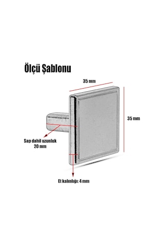 Badem10 Nobel Art Düğme Kulp Kare Çekmece Dolap Kapak Kulpu Kulbu Metal