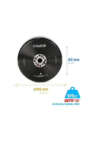 T-motor U Power Type U13ıı 65kv Brushless Fırçasız Brushless Fırçasız Uav Motor Multikopter Multi-rotor Quadcopter Hexacopter Drone Motoru