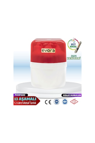13 Aşamalı 12 Lt Kapalı Şeffaf Kasa Pompasız Su Arıtma Cihazı