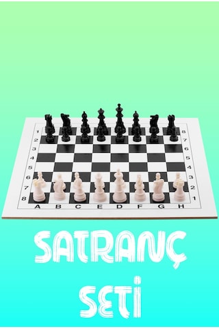 Satranç Takımı Seti Mdf Ahşap Tabla Plastik Taşlar Kutulu Başlangıç Seti Kutu Oyunu 29 Cm