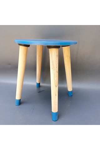 Na Neşeli Ahşap Ahşap Çocuk Taburesi. Çocuk Sandalyesi. Çalışma Masası .renkli Çocuk Odası Sehpa Çiçeklik Ev Dekoru Boncuk Mavi