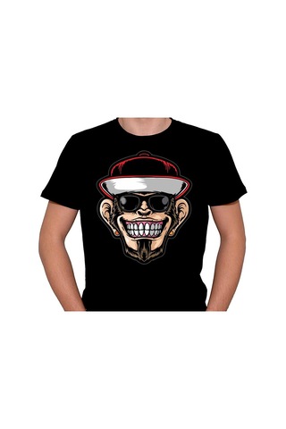 Hip Hop Rapçi Maymun Monkey Smile Kep Tişört Unisex T-shirt 001