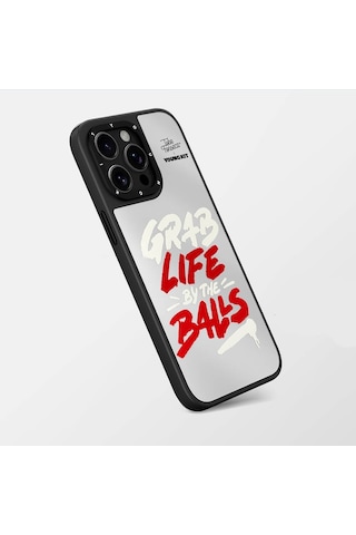 Apple Uyumlu iPhone 15 Pro Max Kılıf Tobias Fonseca Tasarımlı Youngkit Mirror Kapak Siyah-beyaz
