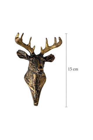 Dekoratif Geyik Askısı 15 Cm Metal Görünümlü Anahtarlık & Çanta Askılığı
