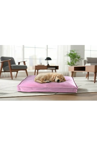 Brt Pet Premium Kedi Köpek Yatağı - 50x70 Fermuarlı Yıkanabilir Minder - Pembe