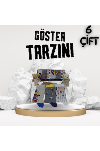Garanti Çorap Eğlenceli Desenli Unisex Soket 6 Lı 8a Çok Renkli