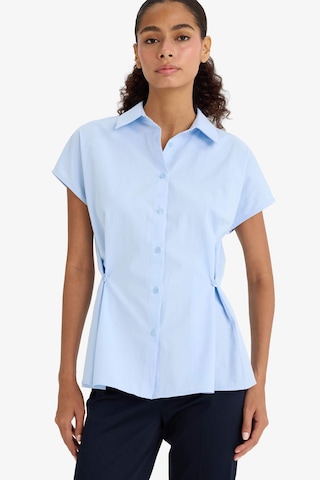 Defacto Fitted Poplin Kısa Kollu Gömlek F7313ax25aube823 Mavi