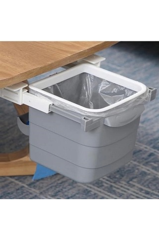 Mini Masa Çöp Kovası Plastik Tezgah Altı Geri Çekilebilir Yapışkanlı Görünmez Bölme Pratik Çok Renkli